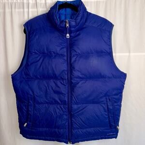 LL Bean Goose Down Reversible Puffer Vest Men's XL Hiking Outdoors EUC
